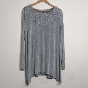 Cato's C Est. 1946 Asymmetrical Grey Long Sleeve Top - L